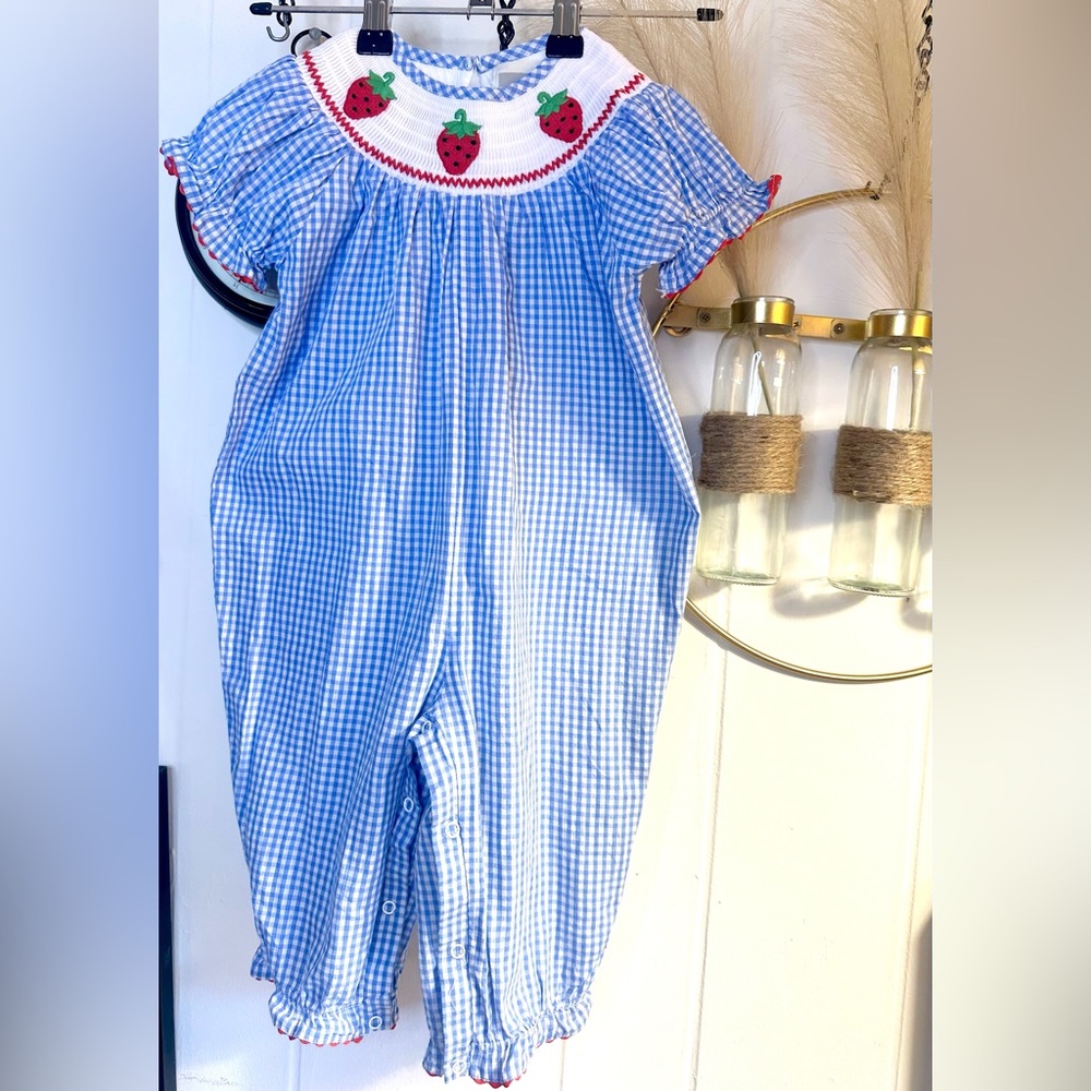 Lil Cactus Blue and White Baby Outfit